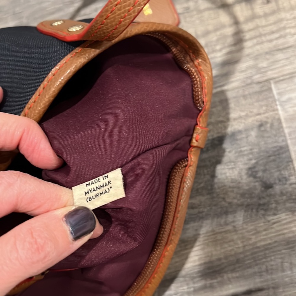 Coach Navy and Brown Tote Bag - Classic Leather-Trim Shoulder Tote - Picture 14 of 15